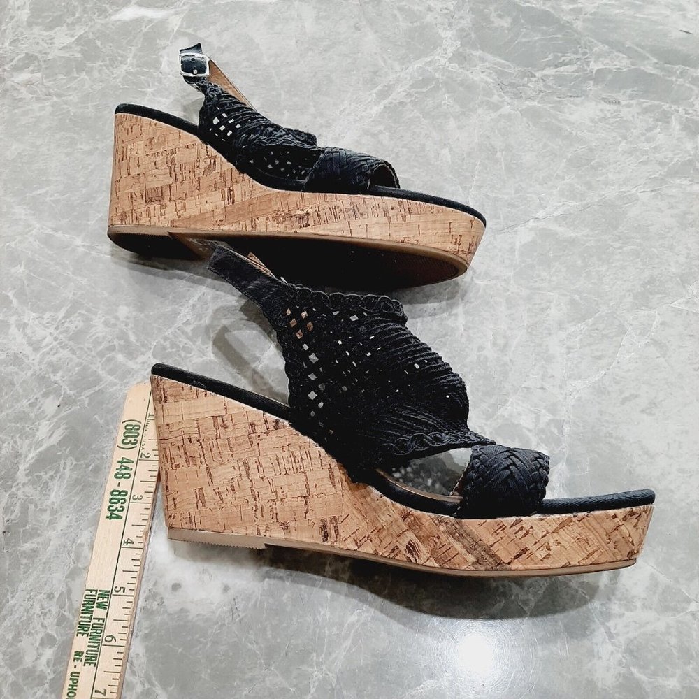 Jelly Pop Comfort Fit Hestia Stacked Cork Wedge Slingback Sandals SZ 11